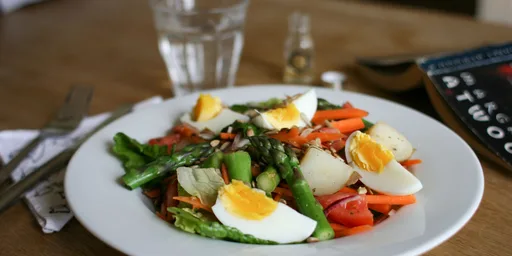 Asparagus, egg and potato salad with tarragon vinaigrette
