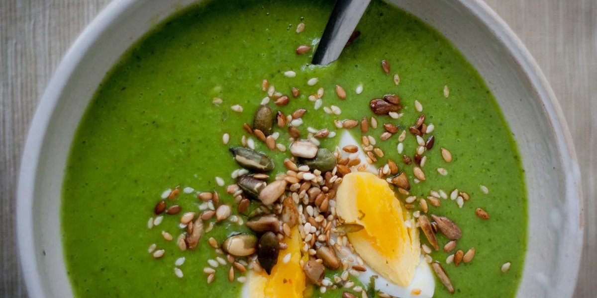 Minted pea and watercress soup