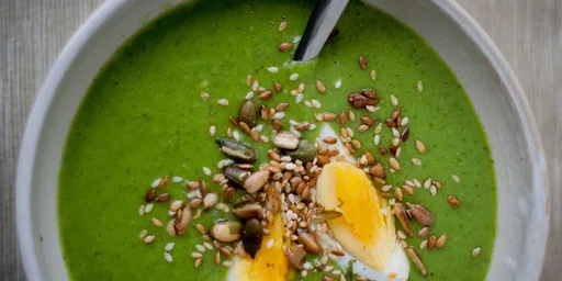 Minted pea and watercress soup