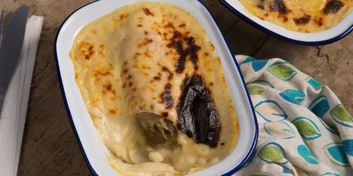 Ham au gratin with braised chicory