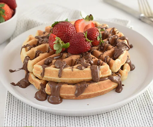 Waffles Dulces con Crema de Avellanas