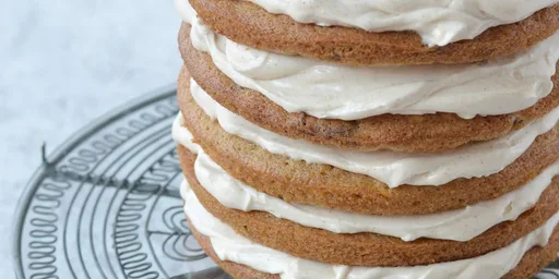 Pumpkin and pecan cake with cream cheese frosting