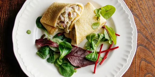 Wrap de tortitas de harina de maíz y pavo