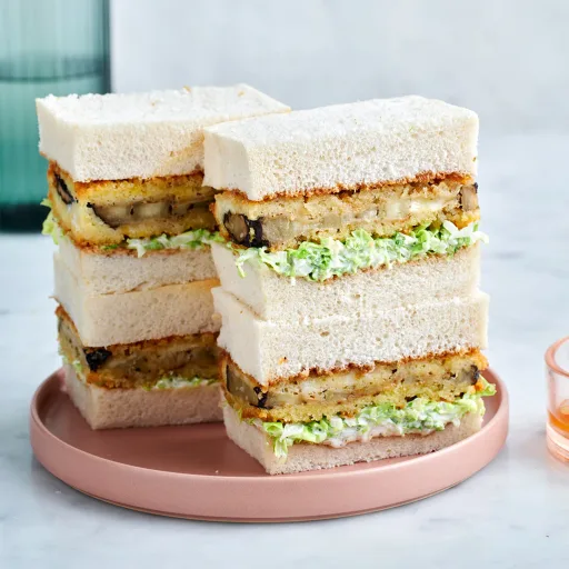 Spiced eggplant katsu sandos