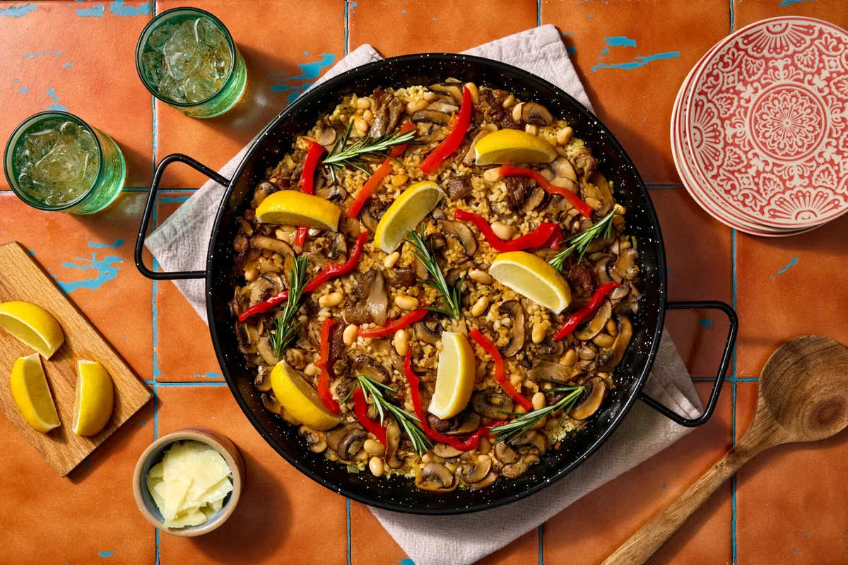 Spanish Rice with Alubias and Mushrooms