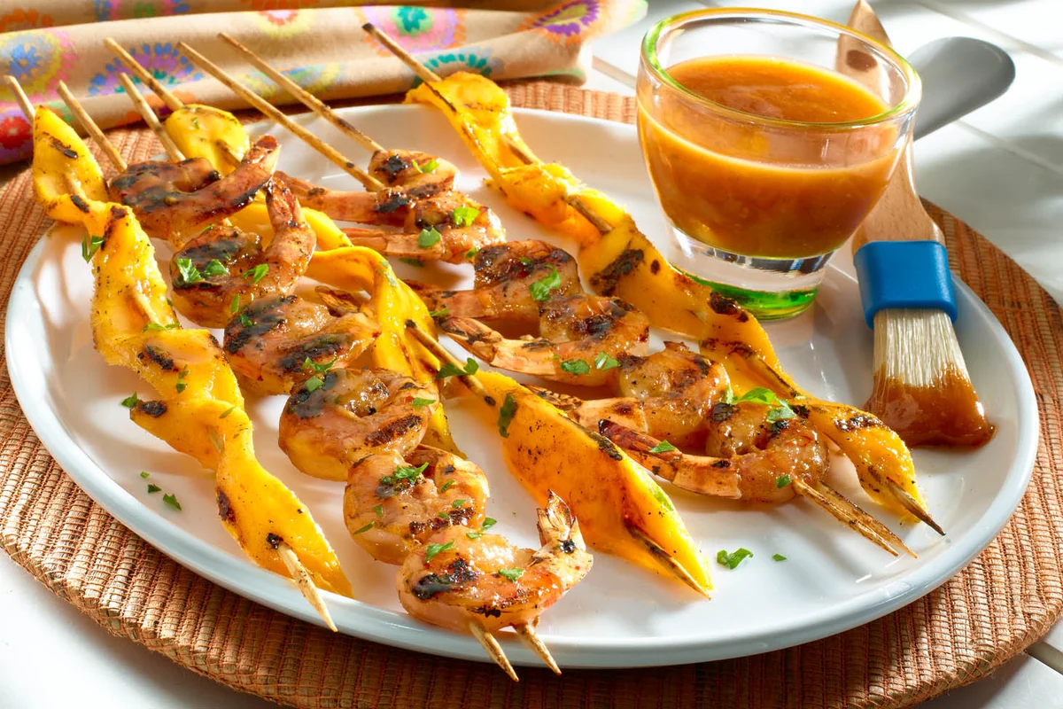 Pinchos de Camarón con Cubierta de Guayaba