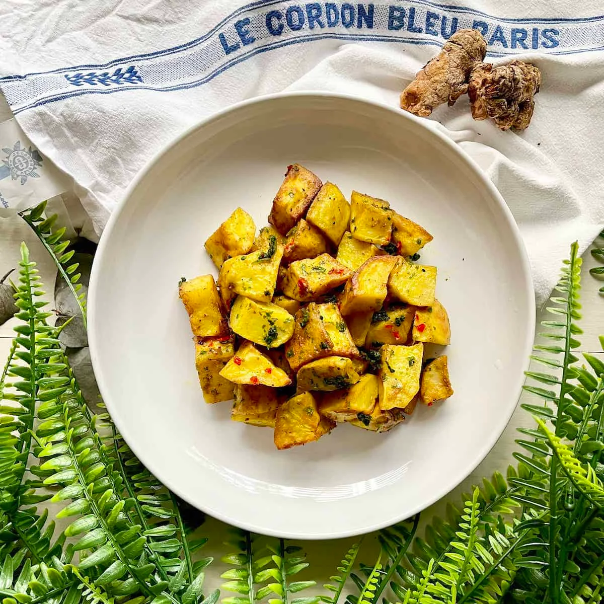 Batatas com cúrcuma rápidas e fáceis