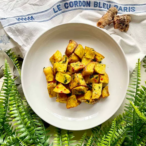 Batatas com cúrcuma rápidas e fáceis