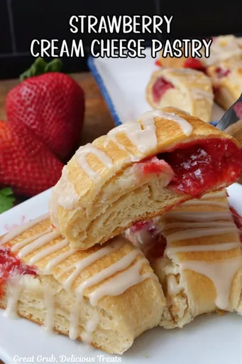 Pastelito de fresa y queso crema