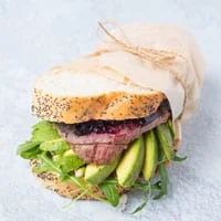 Lamb Sandwich with Avocado and Jam