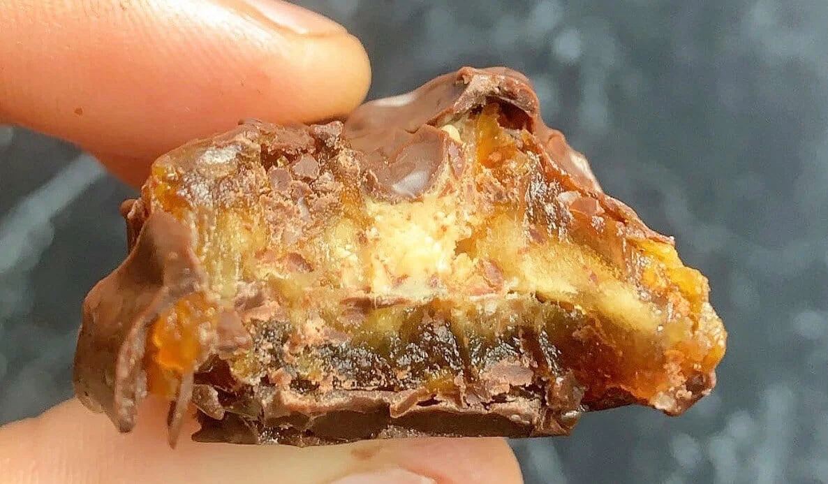Chocolate Coated Peanut Butter Stuffed Dates