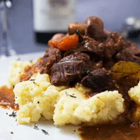 Beef Stew with Mushrooms and Red Wine