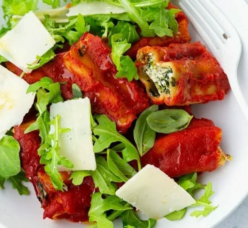 Canelones de espinacas y ricotta a fuego lento