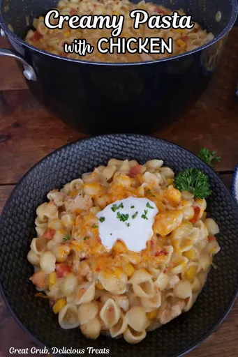 Pasta cremosa con pollo