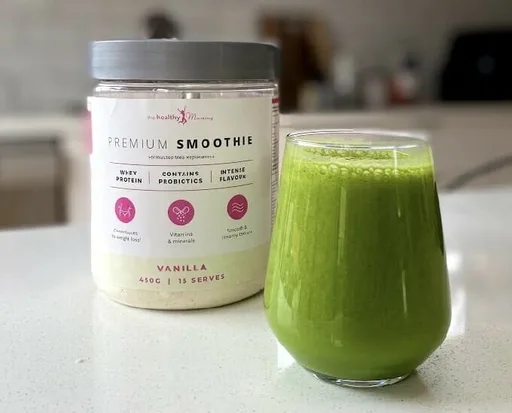Batido verde de vainilla energizante