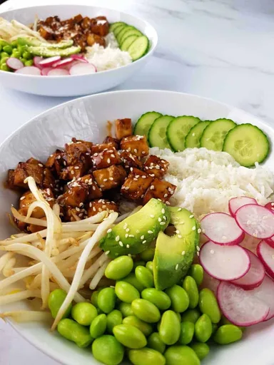 Bol de tofu teriyaki