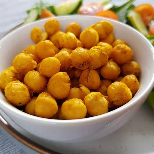 Garbanzos tostados a la cúrcuma