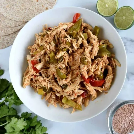 Fajitas de pollo en olla de cocción lenta