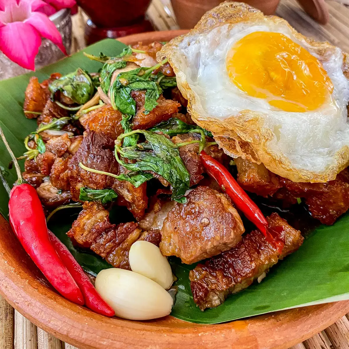 Thai Basil Pork Belly (Krapow Moo Krob)