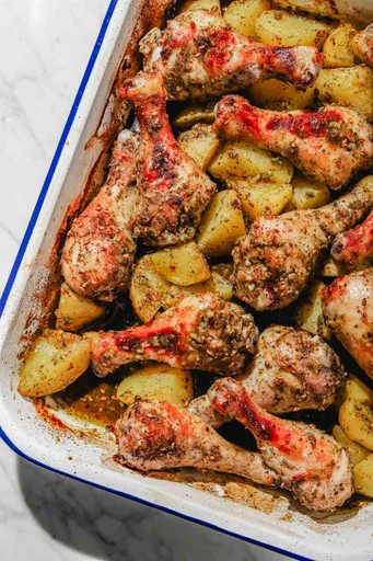 Muslos de pollo asados con miel y za'atar