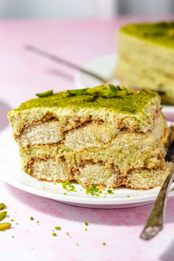 Creamy Pistachio Tiramisu (No Egg)