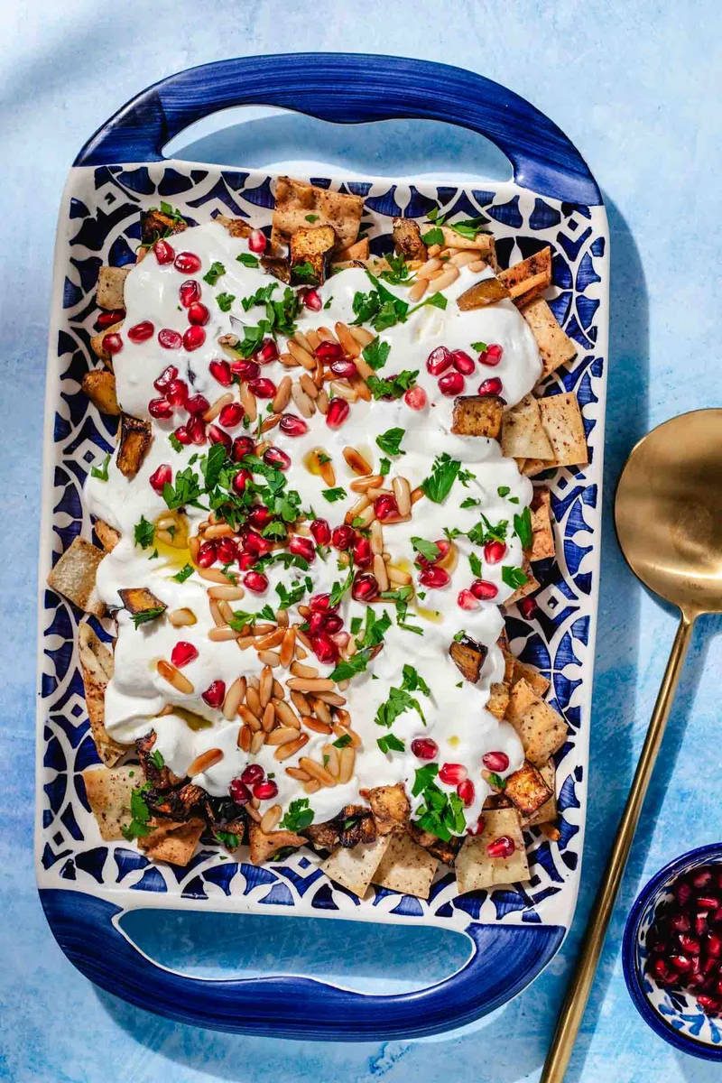 Roasted Eggplant Fatteh (Vegetarian)