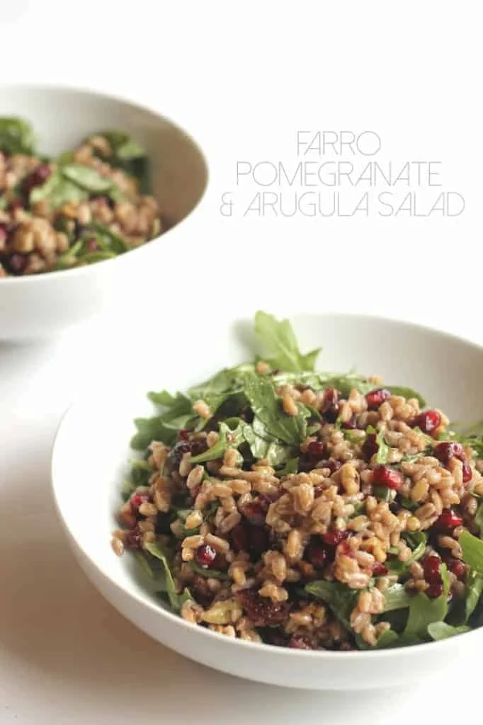 Farro, Pomegranate, and Arugula Salad with Shallot Vinaigrette