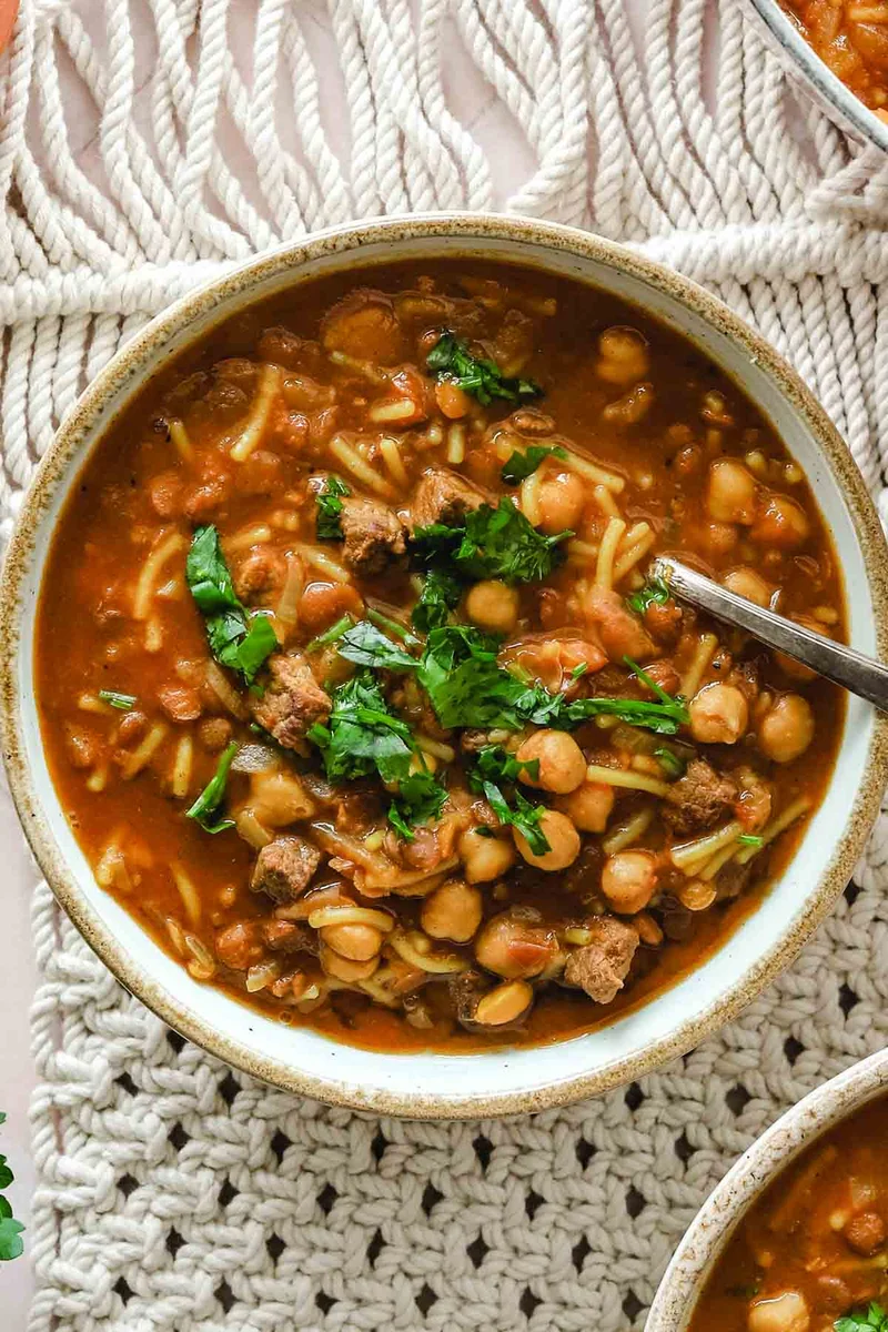 Authentic Moroccan Harira Soup with Lentils