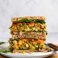 Chickpea Salad Sandwich with Avocado (no mayo!)