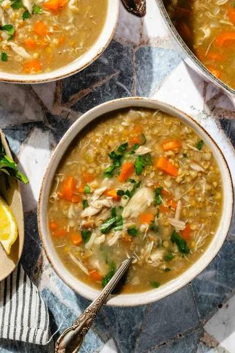 Chicken Freekeh Soup (With Homemade Broth)