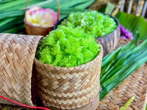 Receta de arroz glutinoso con pandan