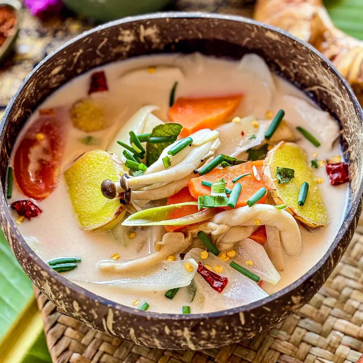 Vegan Thai Mushroom Soup (Tom Kha Hed)