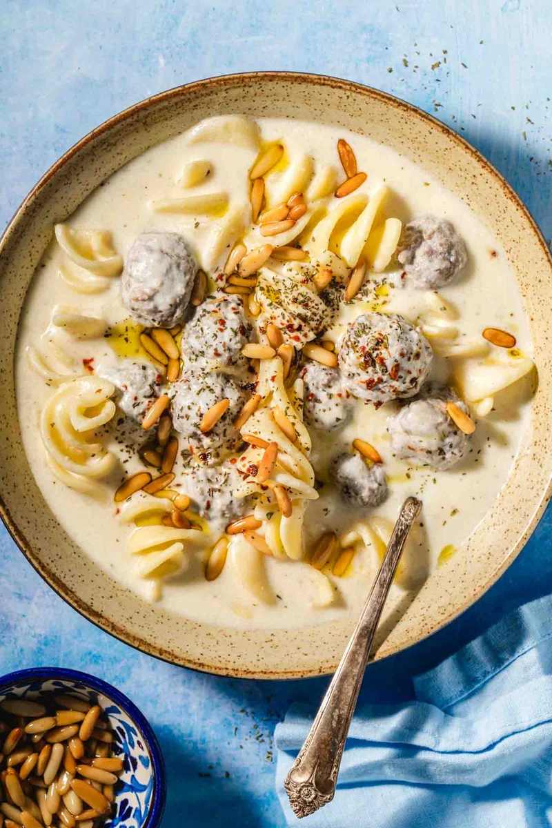Meatball Soup with Yogurt & Pasta (Life Changing)