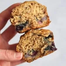 Whole Wheat Banana Blueberry Muffins