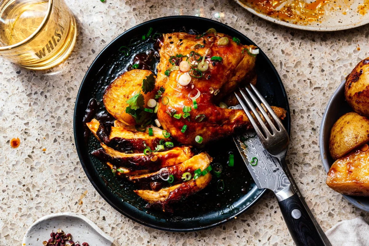 Sweet and Spicy Gochujang Honey Roast Chicken and Potatoes
