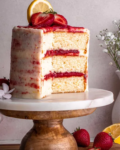 Lemon Strawberry Jam Layer Cake