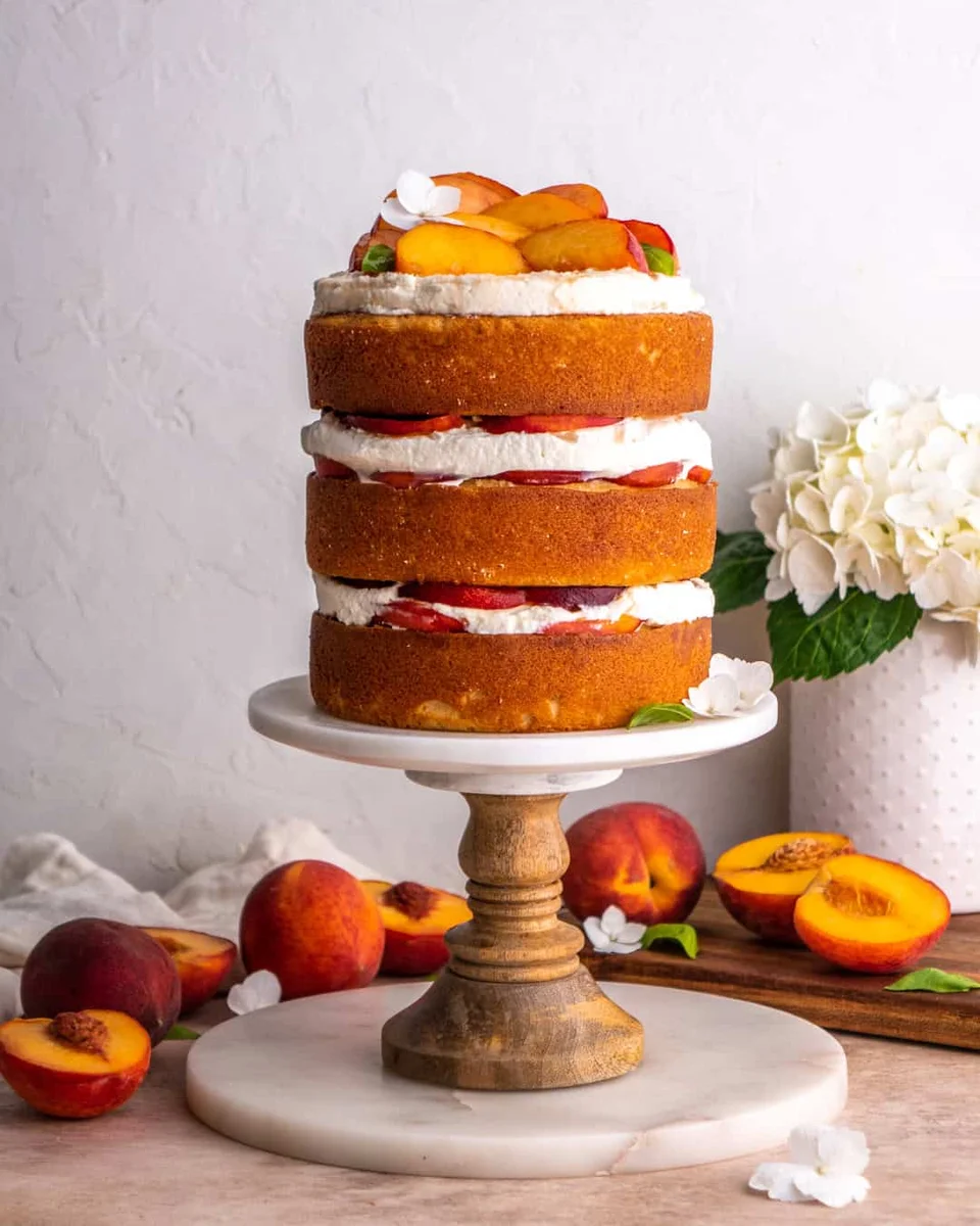 Peaches and Cream Layer Cake