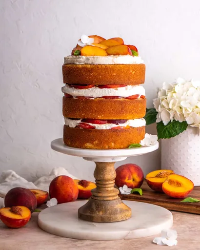 Peaches and Cream Layer Cake