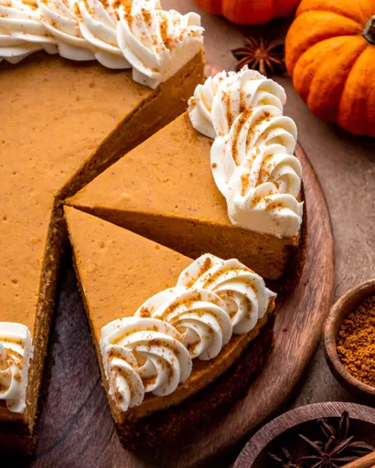 Tarta de queso de calabaza con base de Biscoff