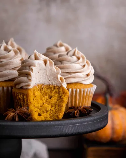 Pumpkin Cupcakes with Cream Cheese Frosting