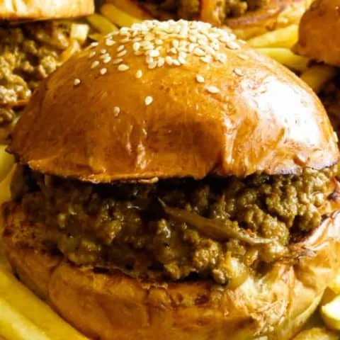 curry spiced homemade sloppy joes.