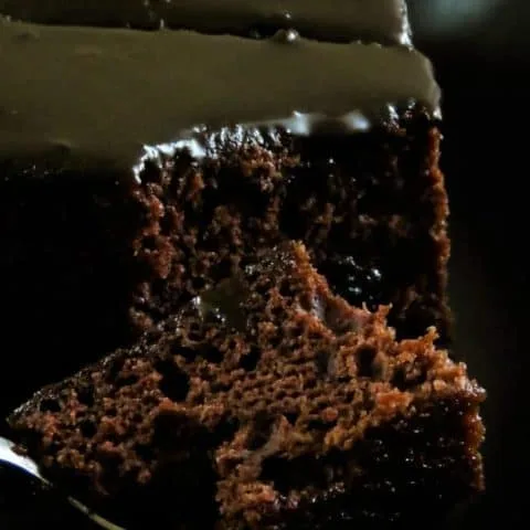 Pastel de chocolate loco sin lácteos y sin huevo
