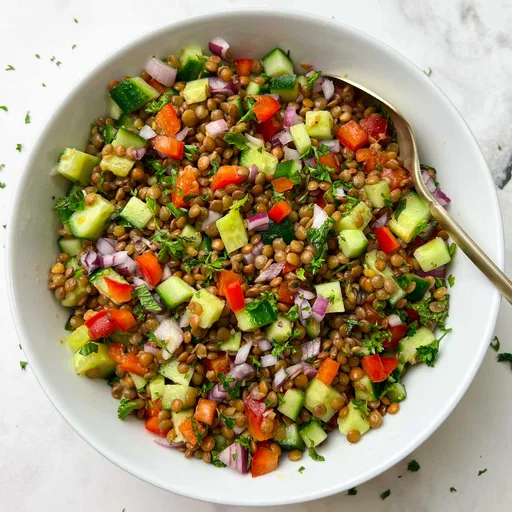 Lentil Salad (Masoor Dal Salad)