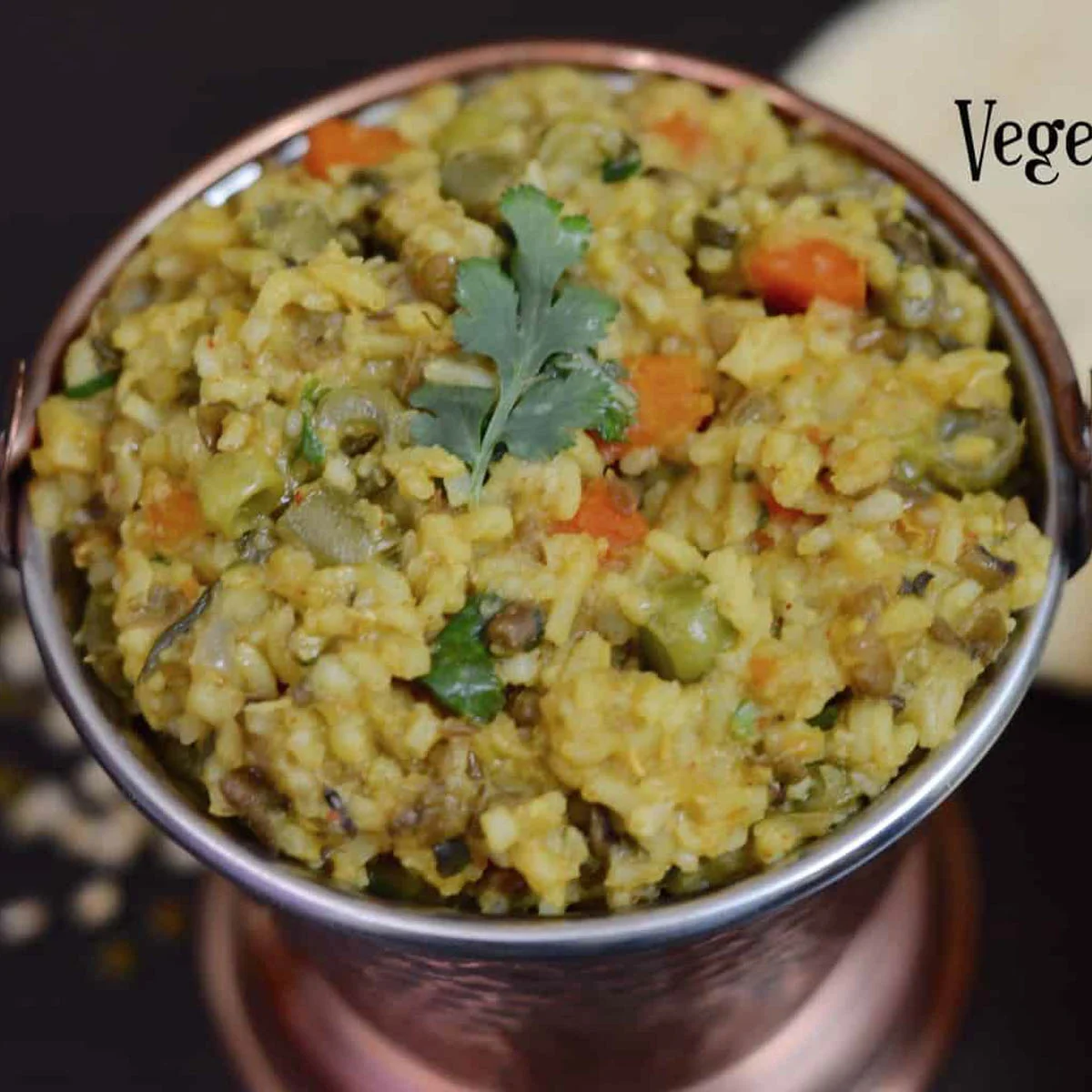 Instant Pot Vegetable Khichdi (Mix Vegetable Lentil Rice)