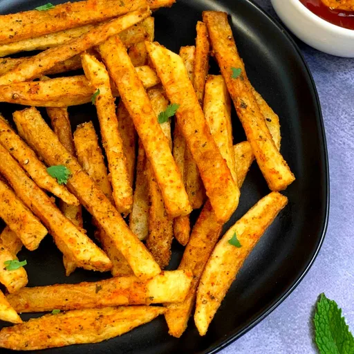 Patatas fritas crujientes con especias masala
