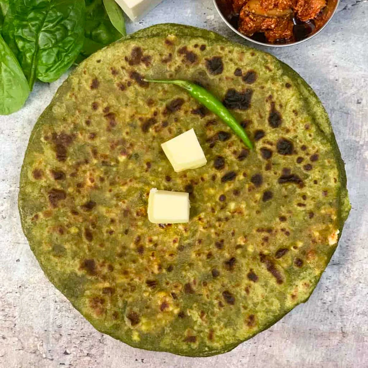 Palak Paneer Paratha