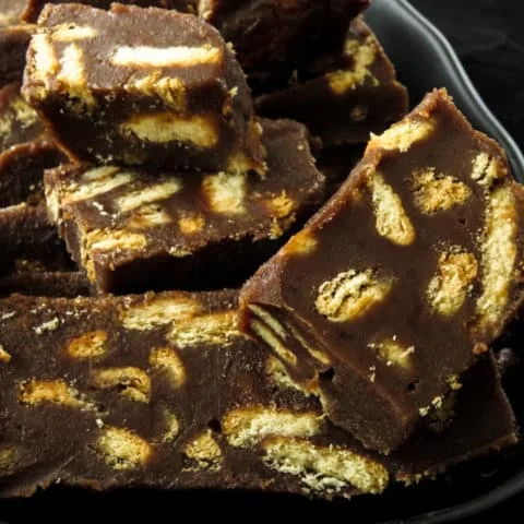 chocolate buiscuit cake(no bake) with condensed milk