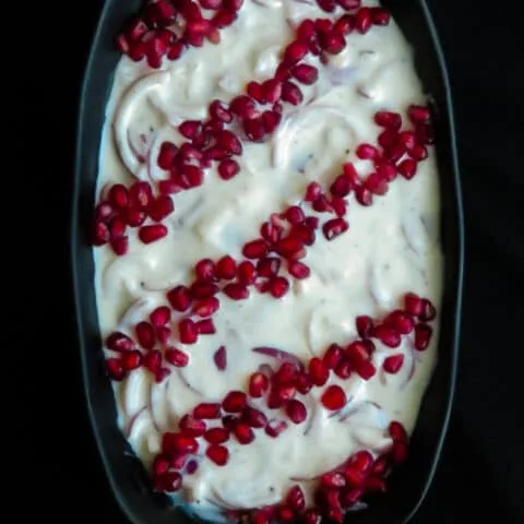 Onion raita with Pomegranate