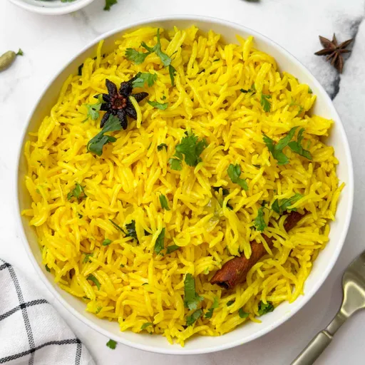 Arroz amarillo indio con cúrcuma