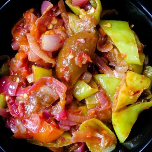 Capsicum and pickled lime curry(Sri Lankan).